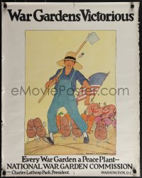 4z0321 WAR GARDENS VICTORIOUS 23x30 special poster 1919 Macinel Wright Enricht art, ultra rare!