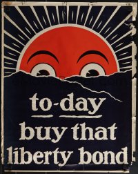 4z0355 TODAY BUY THAT LIBERTY BOND 22x28 WWI war poster 1917 art of sun peeking over mountains!