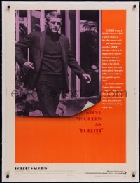 5a0128 BULLITT linen 30x40 1968 great c/u of Steve McQueen, Peter Yates car chase classic, rare!