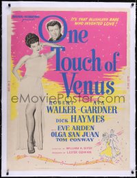 5a0132 ONE TOUCH OF VENUS linen 30x40 1948 Robert Walker, full-length sexy Ava Gardner, very rare!