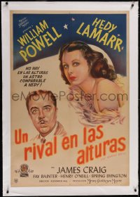 5a0540 HEAVENLY BODY linen Argentinean 1944 different art of William Powell & sexy Hedy Lamarr, rare!