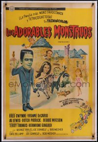 5a0554 MUNSTER GO HOME linen Argentinean 1966 Fred Gwynne, Yvonne De Carlo, Al Lewis, ultra rare!