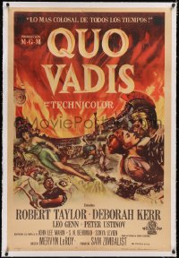 5a0558 QUO VADIS linen Argentinean 1951 Robert Taylor, Deborah Kerr & Peter Ustinov in Ancient Rome!