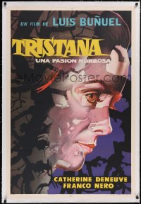 5a0572 TRISTANA linen Argentinean 1970 Luis Bunuel, wonderful close up artwork of Catherine Deneuve!