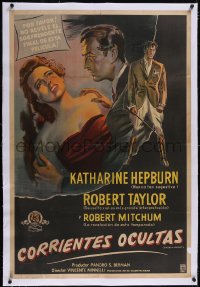 5a0573 UNDERCURRENT linen Argentinean 1946 Katharine Hepburn wonders where Robert Taylor's brother is!