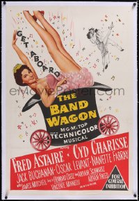 5a0297 BAND WAGON linen Aust 1sh 1953 great artwork of sexy Cyd Charisse showing her legs, rare!