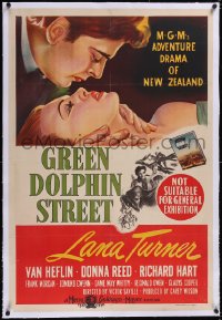 5a0300 GREEN DOLPHIN STREET linen Aust 1sh 1947 Lana Turner, Van Heflin, by Samson Raphaelson, rare!