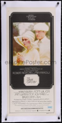 5a0709 GREAT GATSBY linen Aust daybill 1974 Robert Redford, Mia Farrow, from F. Scott Fitzgerald novel!