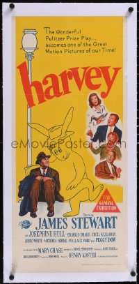 5a0710 HARVEY linen Aust daybill 1951 James Stewart sitting w/6 foot imaginary rabbit, very rare!