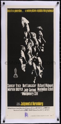 5a0714 JUDGMENT AT NUREMBERG linen Aust daybill 1961 Tracy, Garland, Lancaster, Dietrich, rare!