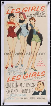 5a0720 LES GIRLS linen Aust daybill 1957 Gene Kelly, Mitzi Gaynor, Kay Kendall & Taina Elg, rare!