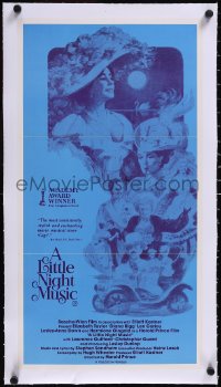 5a0721 LITTLE NIGHT MUSIC linen Aust daybill 1978 Elizabeth Taylor, Diana Rigg, cast montage art!