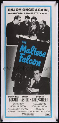 5a0725 MALTESE FALCON linen Aust daybill R1980s Humphrey Bogart, Peter Lorre, directed by John Huston!