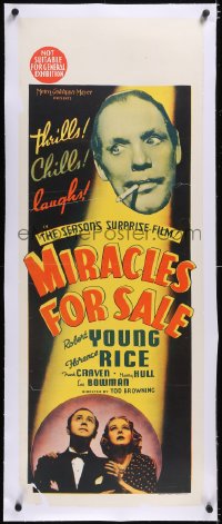 5a0216 MIRACLES FOR SALE linen long Aust daybill 1939 Robrt Young, Florence Rice, Tod Browning!