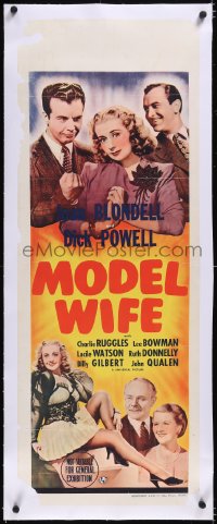 5a0217 MODEL WIFE linen long Aust daybill 1941 full-length sexy Joan Blondell in short skirt, rare!