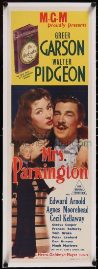 5a0728 MRS. PARKINGTON linen 10x30 Aust daybill 1944 Greer Garson, millionaire Walter Pidgeon, rare!