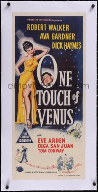 5a0736 ONE TOUCH OF VENUS linen Aust daybill 1948 Robert Walker, incredibly sexy art of Ava Gardner!