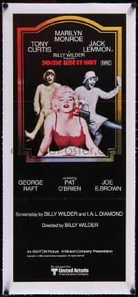 5a0747 SOME LIKE IT HOT linen Aust daybill R1980 sexy Marilyn Monroe, Tony Curtis & Lemmon in drag!