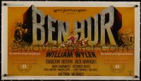 5a0773 BEN-HUR linen Belgian R1970s Charlton Heston, William Wyler, art of chariot scene by title!