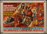 5a0782 CIRCUS WORLD linen Belgian R1970s different art of sexy Claudia Cardinale & John Wayne!