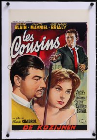 5a0784 COUSINS linen Belgian 1959 Claude Chabrol, Wik art of Gerard Blain & Juliette Mayniel!