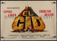 5a0789 EL CID linen Belgian 1961 war epic directed by Anthony Mann, Charlton Heston, ultra rare!