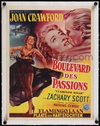 5a0792 FLAMINGO ROAD linen Belgian 1949 Michael Curtiz, great different art of bad girl Joan Crawford!