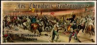 5a0805 KNIGHTS OF THE TEUTONIC ORDER linen Belgian 1960 Krzyzacy, different art by Jean Mascii, rare!