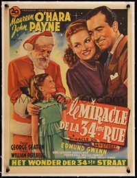 5a0810 MIRACLE ON 34th STREET linen Belgian 1947 best different art of O'Hara, Payne, Gwenn & Wood!