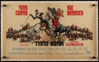 5a0837 TARAS BULBA linen Belgian 1962 Tony Curtis & Yul Brynner clash, art by McCarthy, very rare!