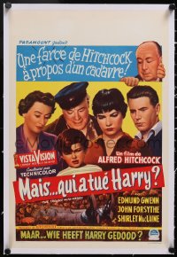 5a0842 TROUBLE WITH HARRY linen Belgian 1956 Alfred Hitchcock, Gwenn, Forsythe & Shirley MacLaine!