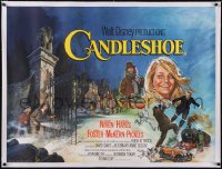 5a0420 CANDLESHOE linen British quad 1977 Walt Disney, different art of young Jodie Foster, rare!