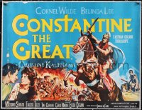 5a0423 CONSTANTINE & THE CROSS linen British quad 1962 Cornel Wilde, Constantine the Great, rare!