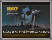 5a0427 ESCAPE FROM NEW YORK linen British quad 1981 John Carpenter, Kurt Russell as Snake Plissken!