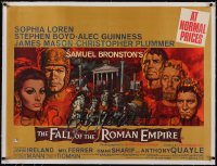 5a0428 FALL OF THE ROMAN EMPIRE linen British quad 1964 different Renato Fratini art, ultra rare!