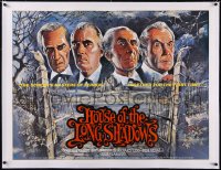 5a0434 HOUSE OF THE LONG SHADOWS linen British quad 1983 Price, Cushing, Carradine & Lee, very rare!