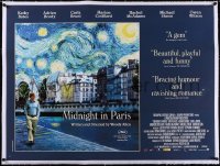 5a0441 MIDNIGHT IN PARIS linen British quad 2011 Woody Allen, Owen Wilson by Starry Night art!