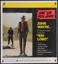 5a0450 RIO LOBO/SILVER FOX & SAM DAVENPORT linen trimmed British quad 1970s give 'em hell John Wayne!