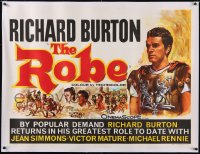 5a0451 ROBE linen British quad R1964 Chantrell art of Richard Burton in Ancient Rome, ultra rare!