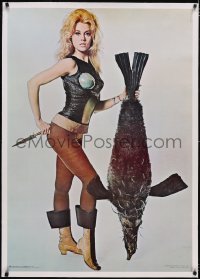 5a0205 BARBARELLA linen 30x43 commercial poster 1968 Fonda & pengfish, recalled for legal problems!