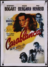 5a0207 CASABLANCA linen 15x21 Chilean commercial poster 1990s Humphrey Bogart, Ingrid Bergman & cast!