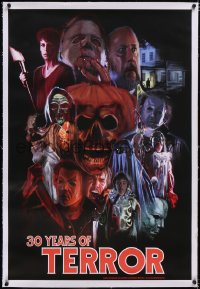 5a0348 HALLOWEEN linen 27x40 convention poster 2008 Romano montage art, 30 Years of Terror, rare!