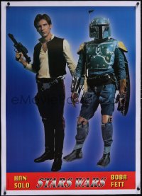 5a0211 STAR WARS linen 27x39 Italian commercial poster 1980 full-length Hans Solo and Boba Fett!