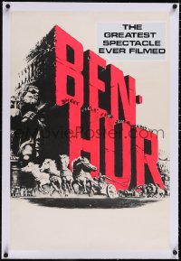 5a0462 BEN-HUR linen day-glo English double crown R1960s William Wyler, cool chariot & title art, rare!