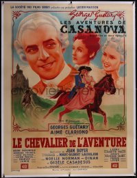 5a0094 LES AVENTURES DE CASANOVA linen part 1 French 1p 1947 Guetary, art by Jacques Bonneaud, rare!