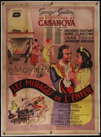 5a0096 LES AVENTURES DE CASANOVA linen part 2 French 1p 1947 Guetary, art by Georges Dastor, rare!