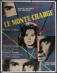 5a0093 LE MONTE-CHARGE linen style B French 1p 1962 Paris Pick-Up, Robert Hossein, Lea Massari, cool!