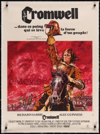 5a0364 CROMWELL linen French 23x31 1970 art of Richard Harris & Guinness by Thos & Ferracci, rare!