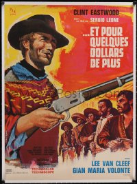 5a0366 FOR A FEW DOLLARS MORE linen French 23x31 1966 Sergio Leone, Tealdi art of Clint Eastwood!