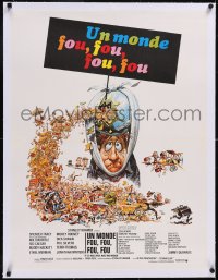 5a0372 IT'S A MAD, MAD, MAD, MAD WORLD linen French 24x32 R1970s art of cast by Jack Davis, rare!